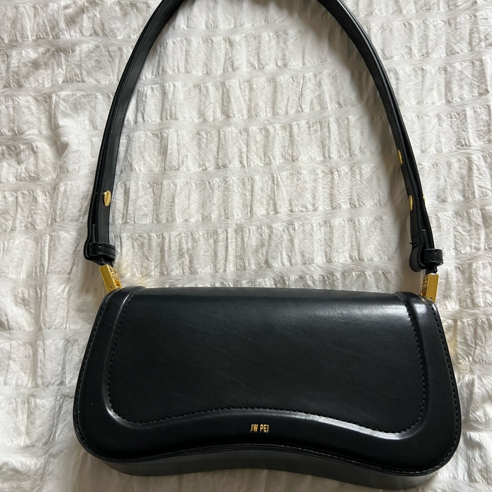 JW PEI Black Shoulder Bag with Gold Hardware